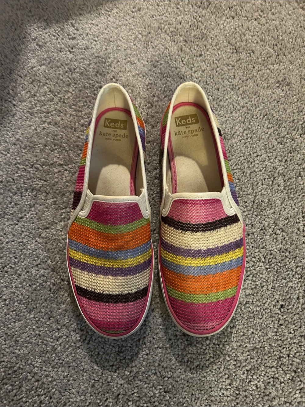 Keds x Kate Spade Kids' Multi-Color Striped Slip-On Sneakers